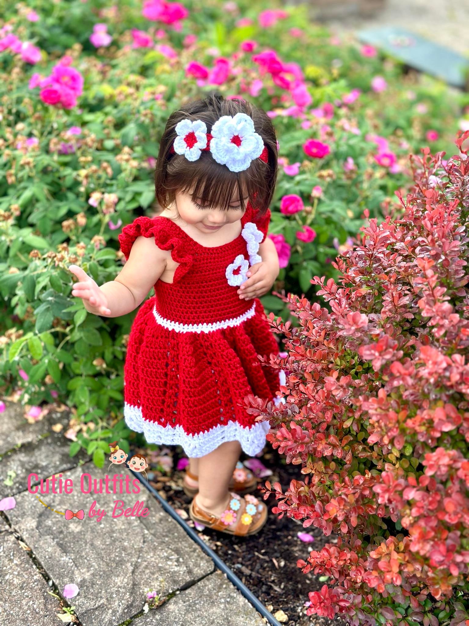 red dress 6 9 months Red & White Christmas Baby Dress ,Size (6-9 months)
