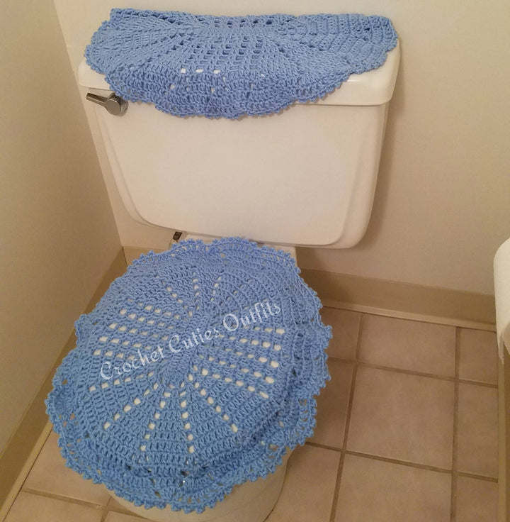 Light Blue Toilet Seat, Cover for Bathroom,Handmade Toilet