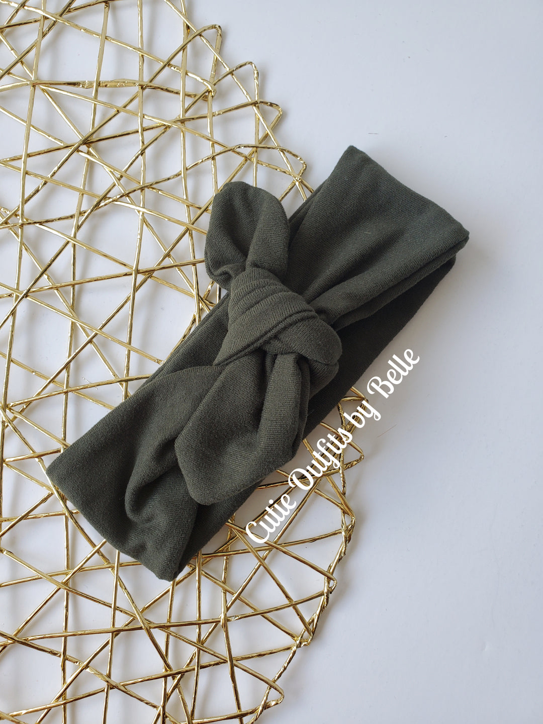 Olive Cute Knot Bow Baby Headband, Baby Girl Headwrap, Baby Girl Headwear