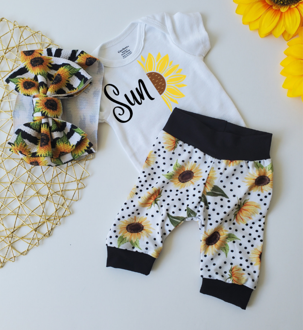 Sunflower outfit for 2024 baby