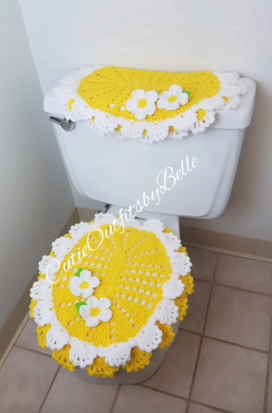 Yellow Toilet Seat Cover, Lid Cover for Toilet Seat Cutie Outfits by