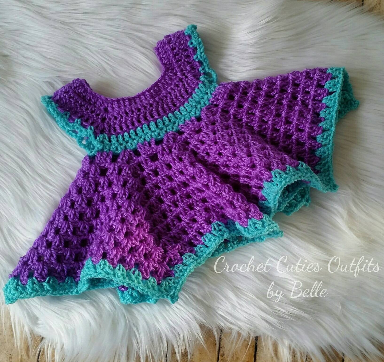 Crochet Baby Dress Pattern, Almost Free Crochet Pattern, 0-3 Months Ba Cutie Outfits by Belle Crochet Baby Dress Pattern, Almost Free Crochet Pattern, 0-3 Months Ba Cutie Outfits by Belle