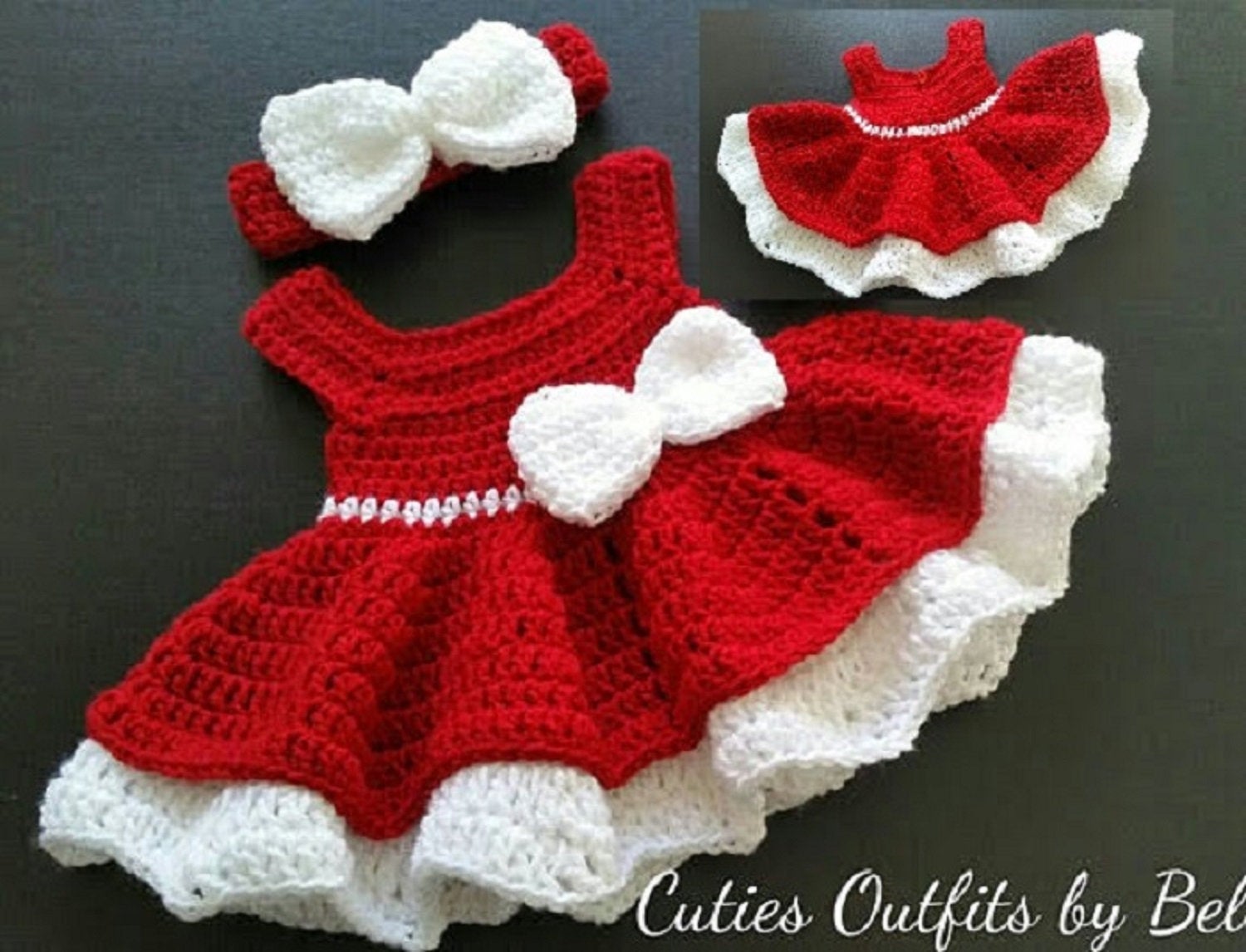 Crochet Baby Dress Pattern, Almost Free Crochet Pattern, Newborn Baby – Cutie Outfits by Belle