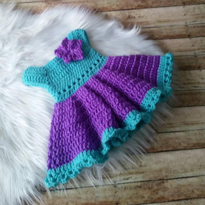 0-3 Months Crochet Baby Dress PATTERN, Purple Crochet Dress Pattern, P Cutie Outfits by Belle 0-3 Months Crochet Baby Dress PATTERN, Purple Crochet Dress Pattern, P Cutie Outfits by Belle
