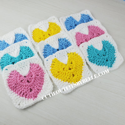 Crochet Heart Granny Square Free Pattern