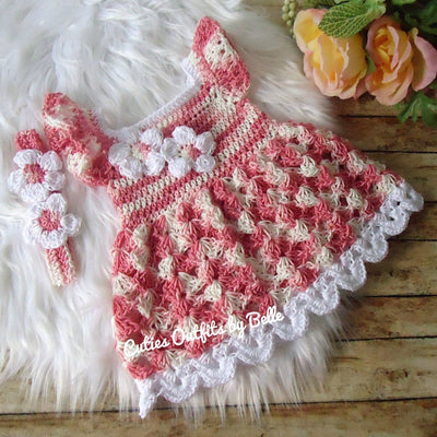 Crochet Baby Dress Free Pattern, 0-3 Months Crochet Baby Dress