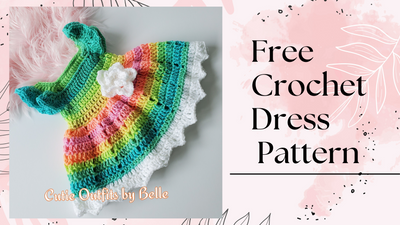 Free Crochet Baby Dress Pattern, 0-3 Months Crochet Baby Dress Tutorial, Colorful Baby Girl Dress