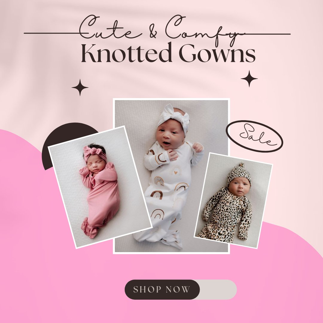 Knotted Baby Girl and Baby Boy Gowns