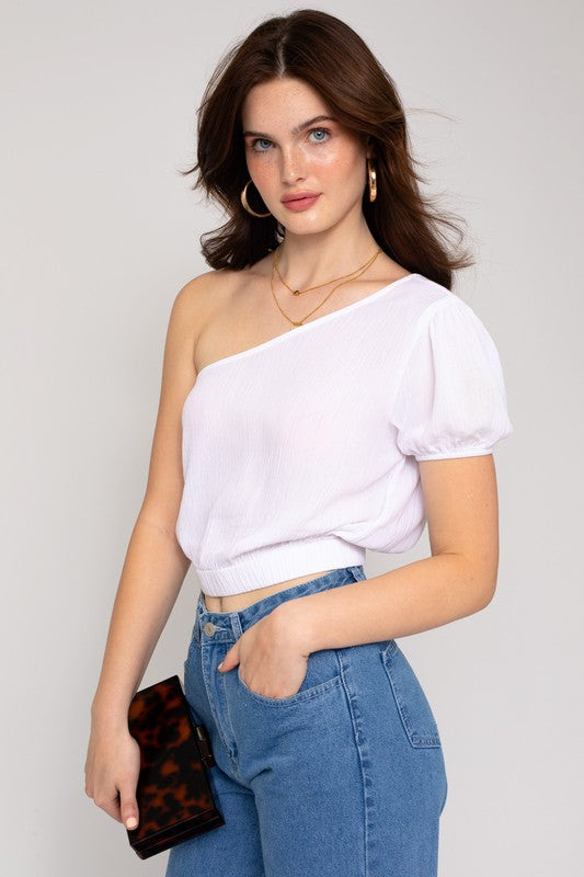 S/S One Shoulder Top