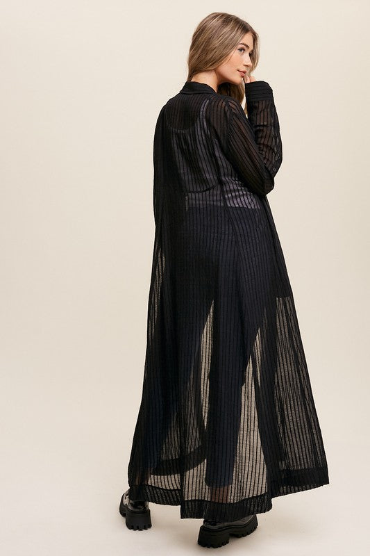 Long Button Down Shirt Maxi Shug, Long Sheer Cover