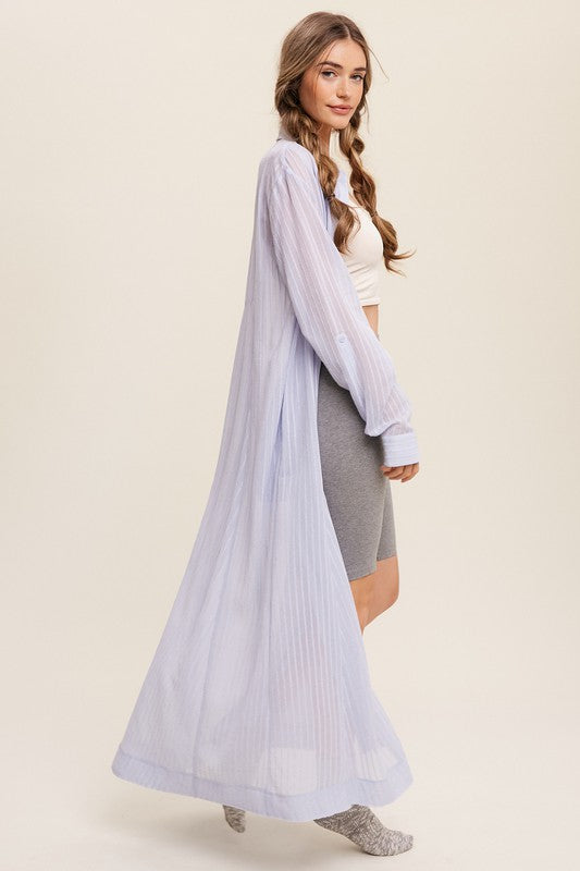 Long Button Down Shirt Maxi Shug, Long Sheer Cover