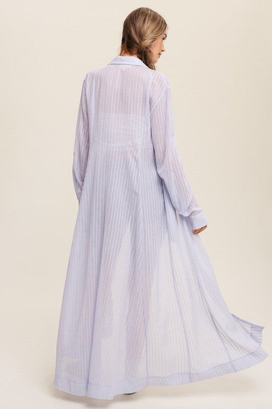 Long Button Down Shirt Maxi Shug, Long Sheer Cover