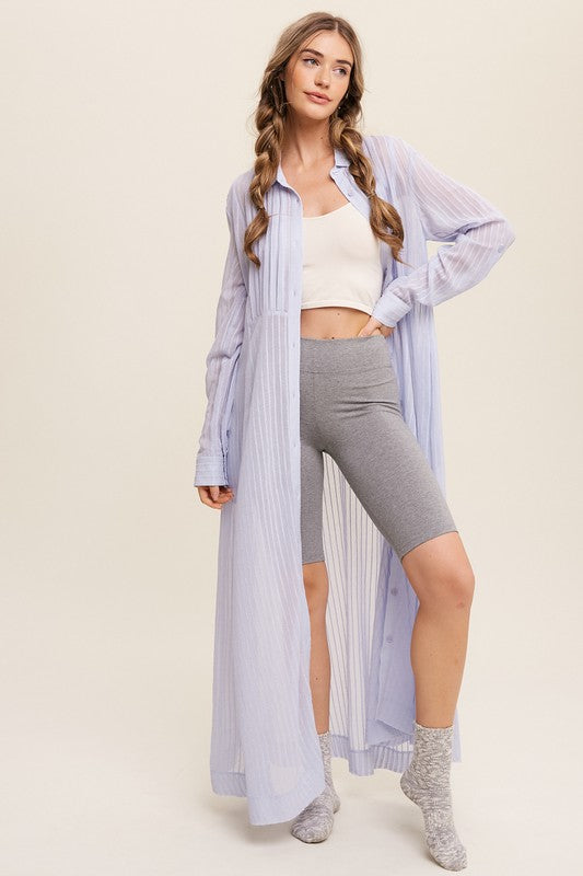 Long Button Down Shirt Maxi Shug, Long Sheer Cover