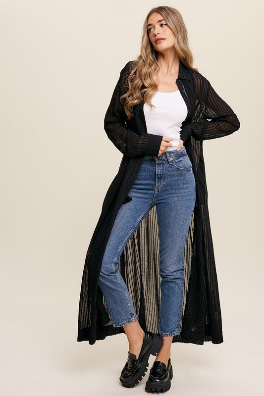 Long Button Down Shirt Maxi Shug, Long Sheer Cover