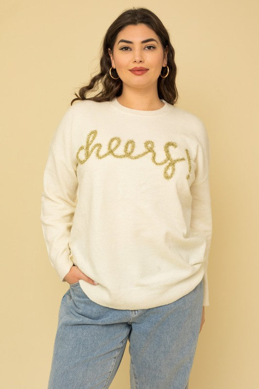 Plus Size Cheers Pullover Sweater