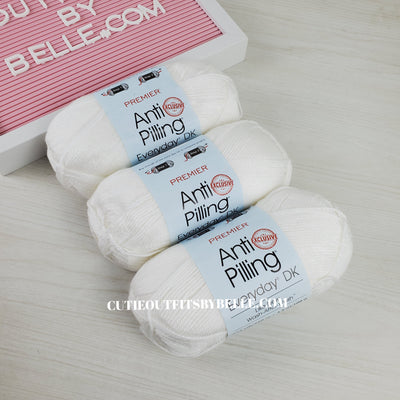 White Preemier Anti Pilling Everyday Dk Yarn, Acrylic Size 3 White  Yarn