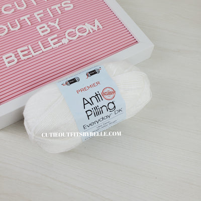 White Preemier Anti Pilling Everyday Dk Yarn, Acrylic Size 3 White  Yarn