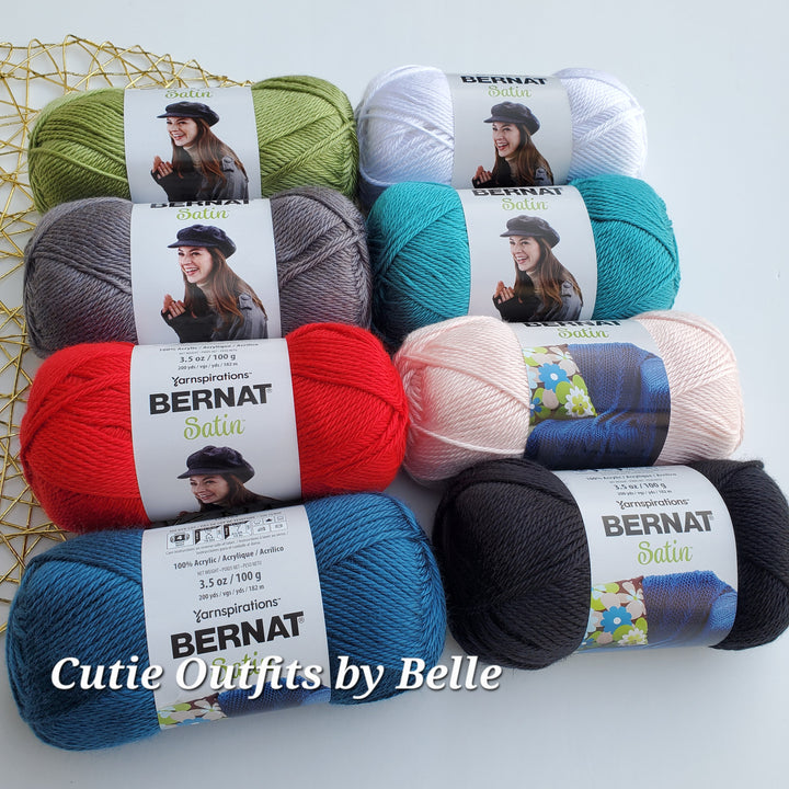 Bernat Satin Yarn, Acrylic Soft  Satin Yarn