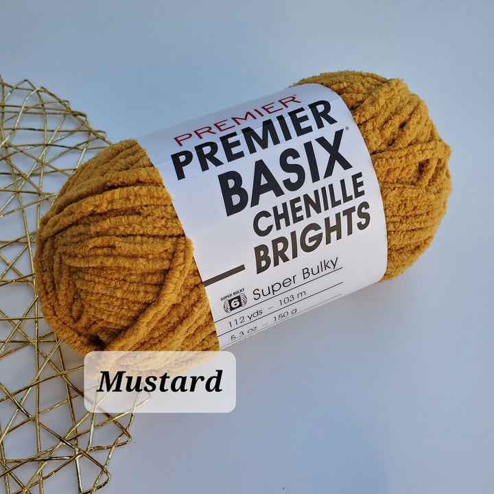 Premier Basix Chenille BRIGHTS, Chunky Yarn, Crochet Plushies Yarn, Chenille Yarn