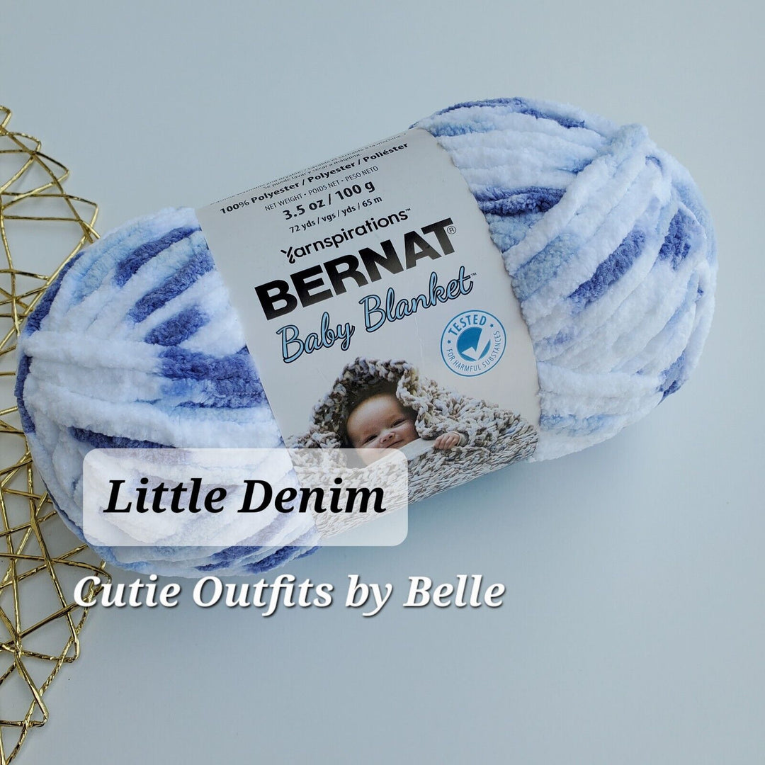 Bernat Baby Blanket Yarn, SMALL Ball 3.5oz/100g Polyester Crochet Knitting Yarn 