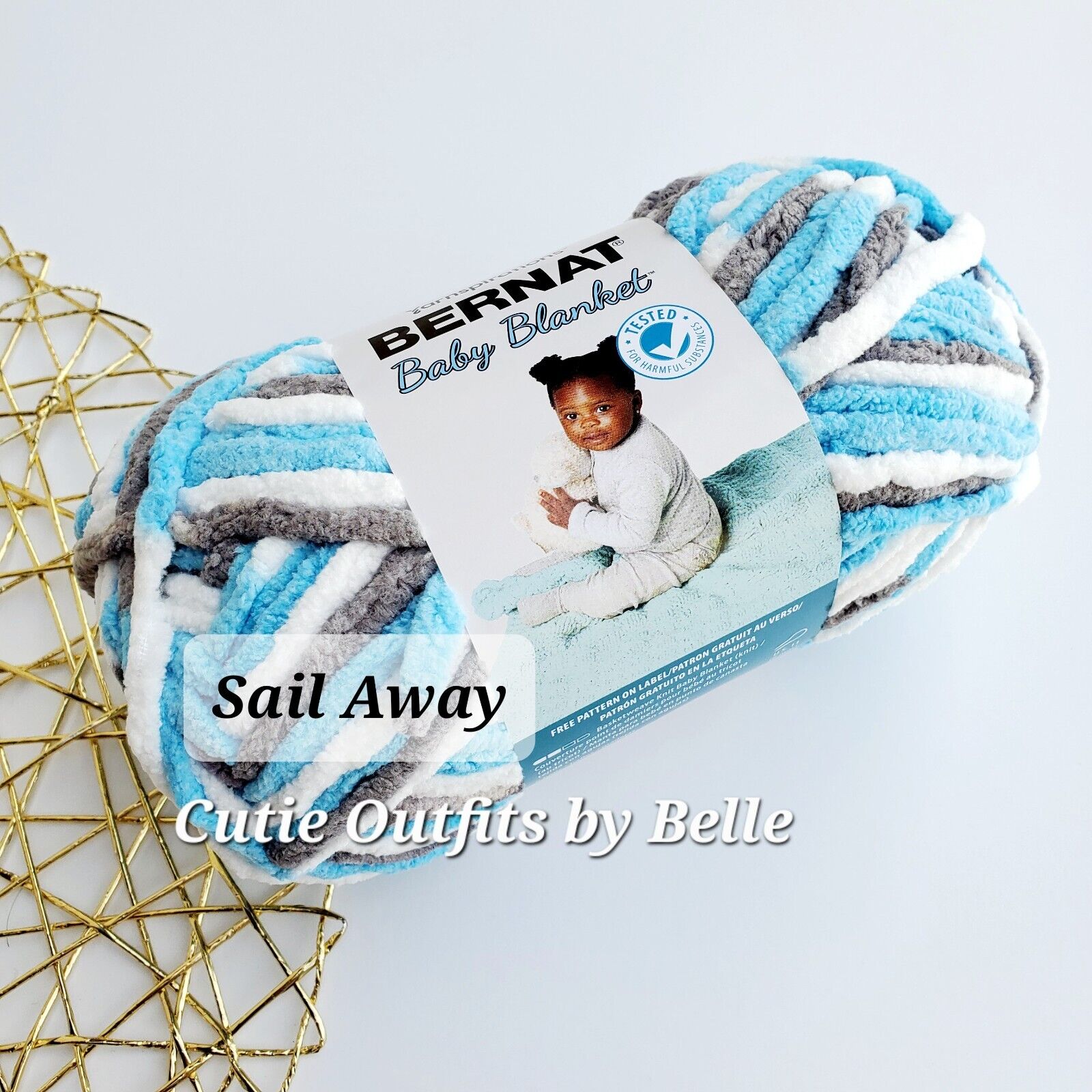 Bernat Baby Blanket Yarn, SMALL Ball 3.5oz/100g Polyester Crochet Knitting Yarn 