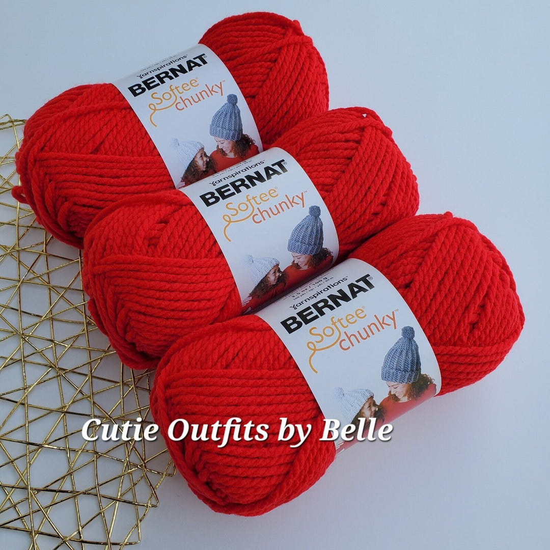 3 PACK Gray Rose Bernat Softee Chunky Yarn, MORE Colors, Super Bulky 3.5 oz/100g