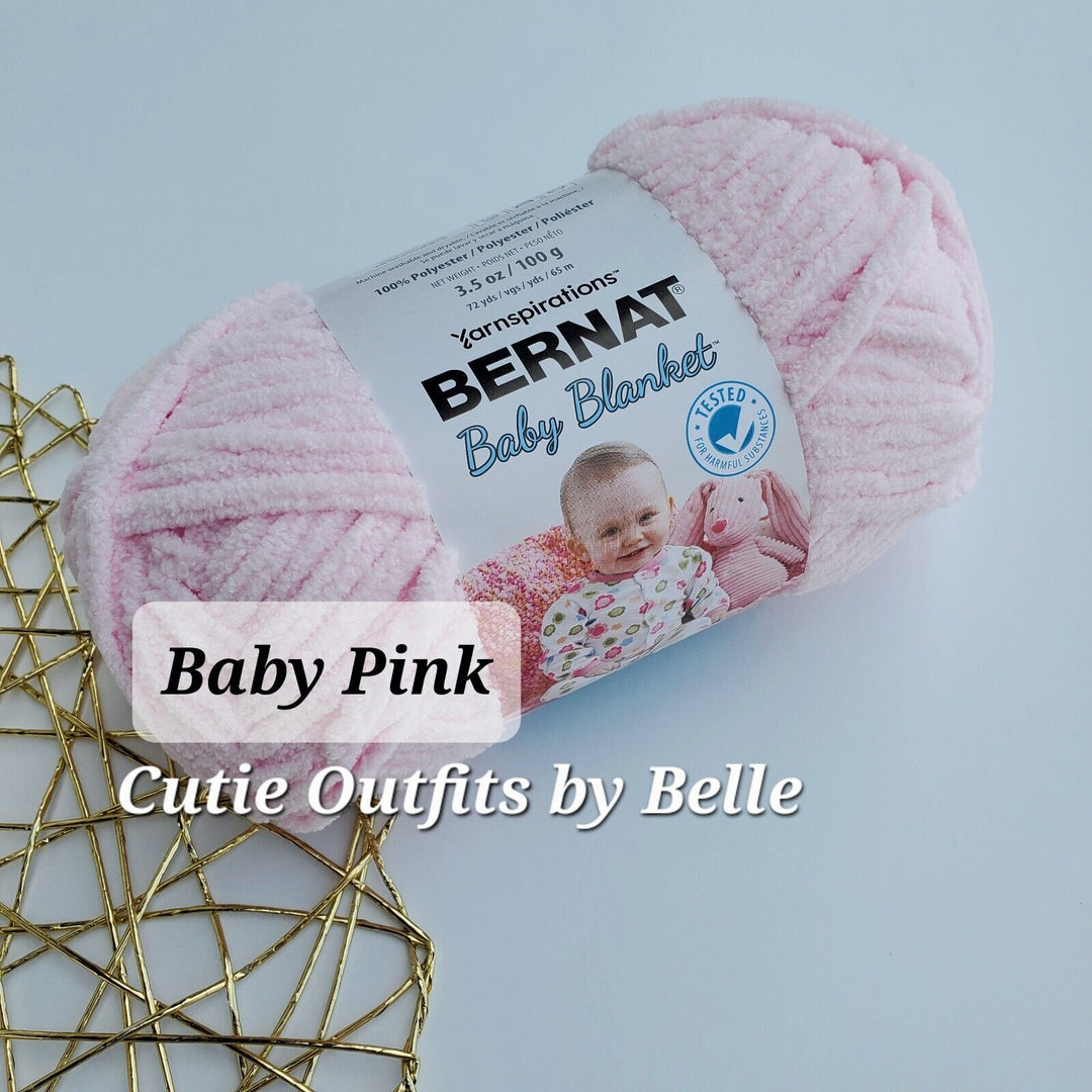 Bernat Baby Blanket Yarn, SMALL Ball 3.5oz/100g Polyester Crochet Knitting Yarn 