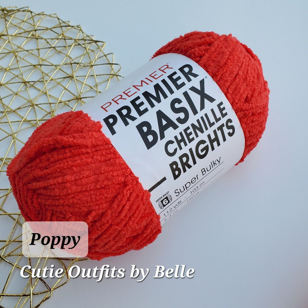 Premier BASIX Chenille Brights 5.3oz/150g, Yarn for Plushies