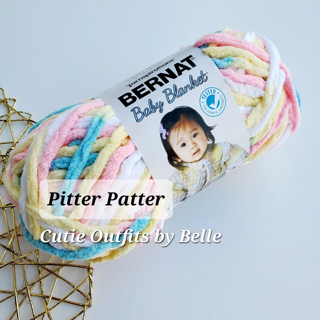 Bernat Baby Blanket Yarn, SMALL 3.5 oz/100g Super Bulky, Pitter Patter