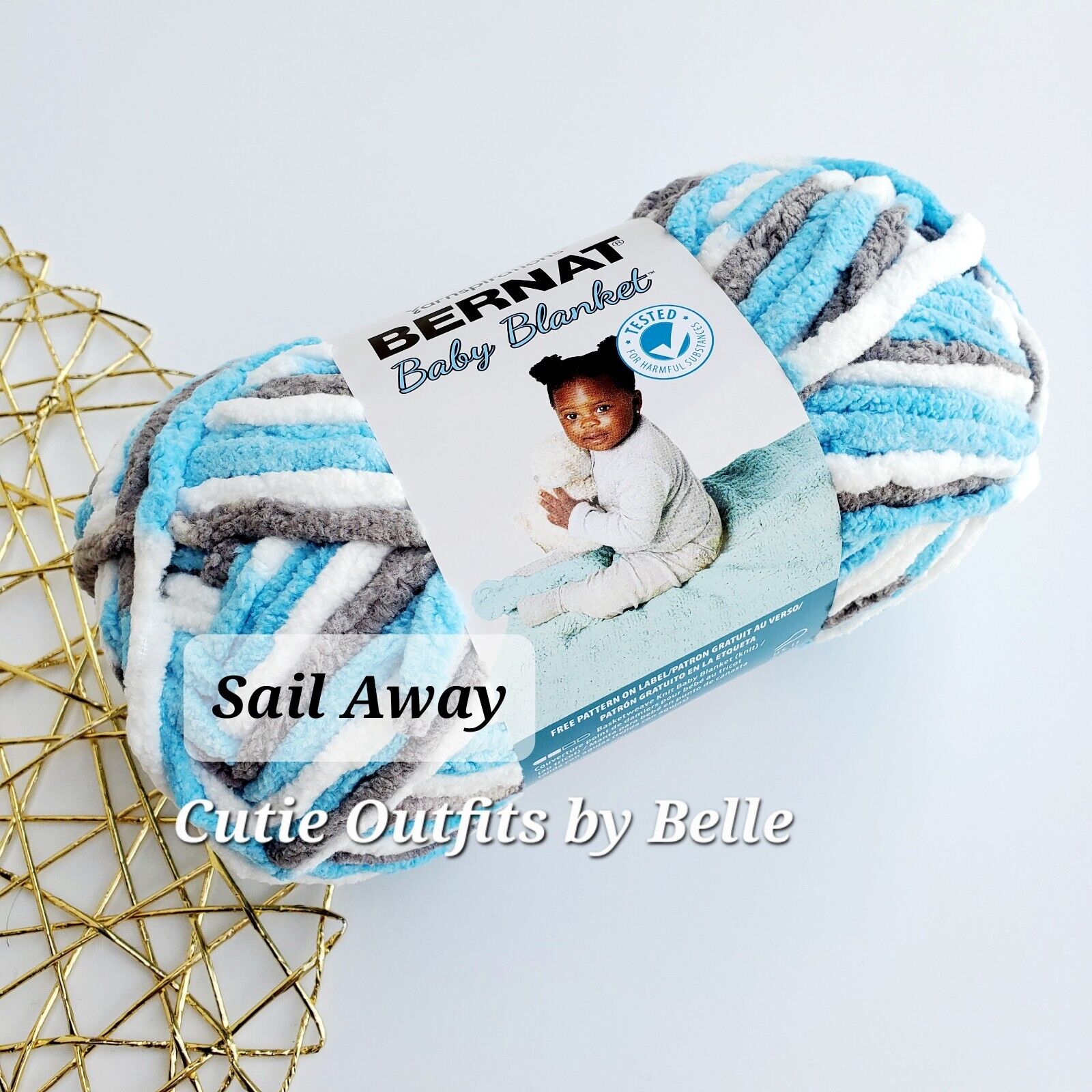 Bernat Baby Blanket Yarn, SMALL Ball 3.5oz/100g Polyester Crochet Knitting Yarn 