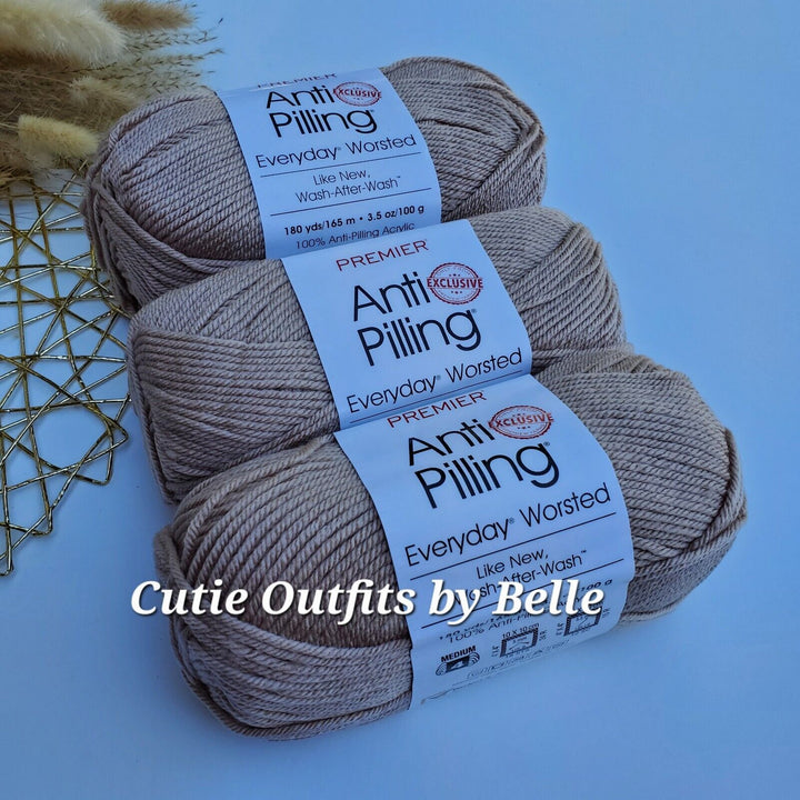 3 SKEINS Premier Anti-Pilling Everyday Worsted Yarn-Really Red