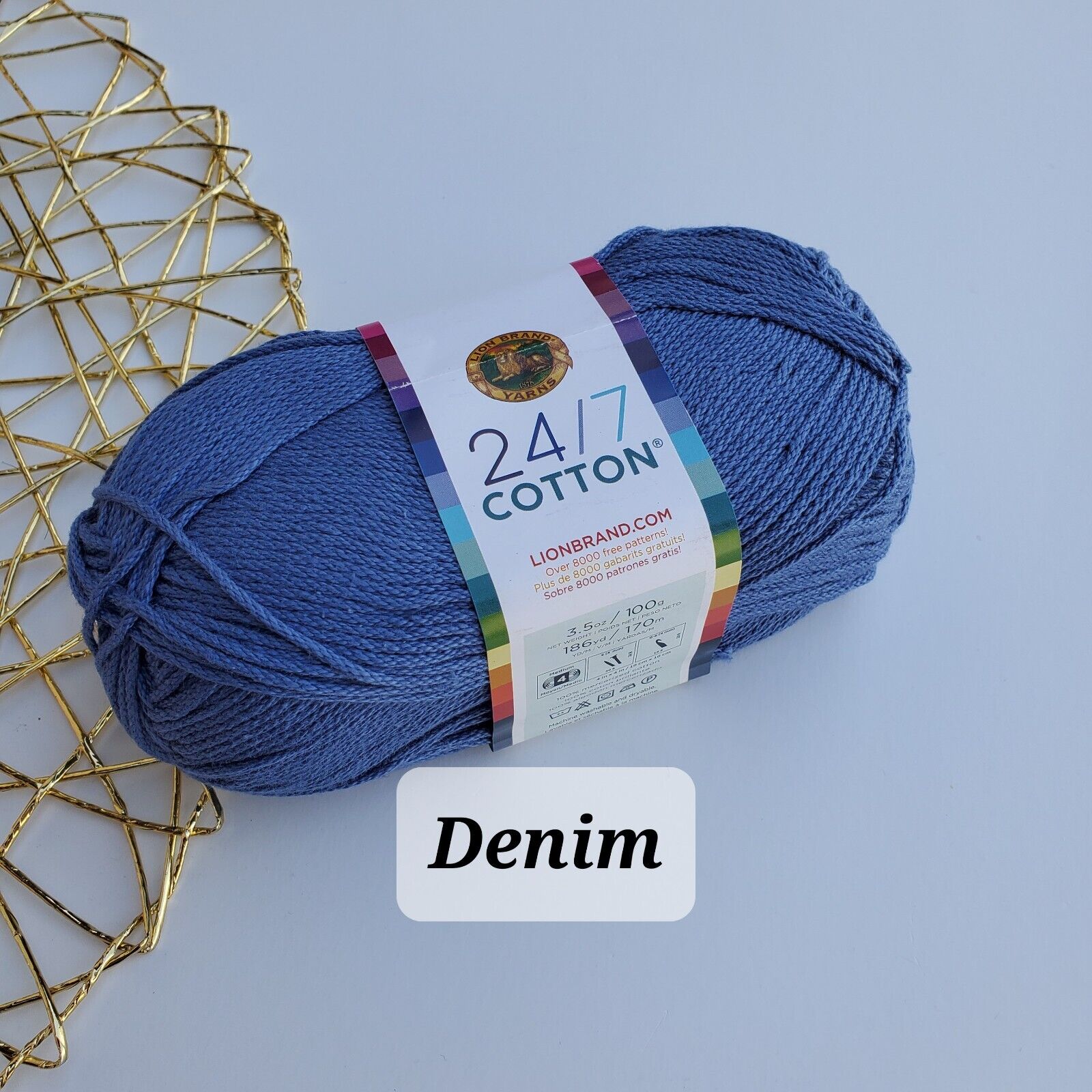 Cotton Yarn, 24/7  Lion Brand Mercerized Cotton Yarn, Choose Color