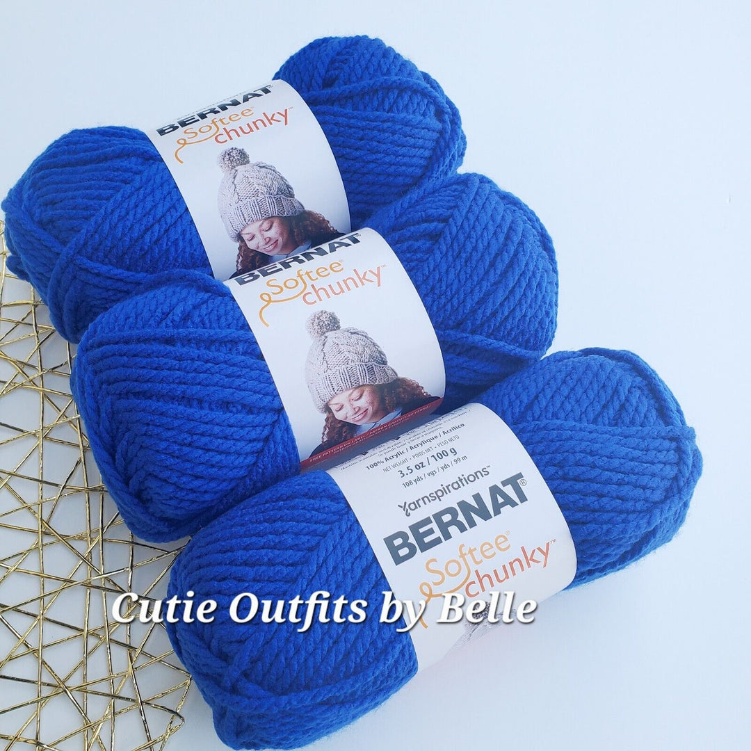 3 PACK Bernat Softee Chunky Yarn, MORE Colors, Super Bulky 3.5 oz/100g