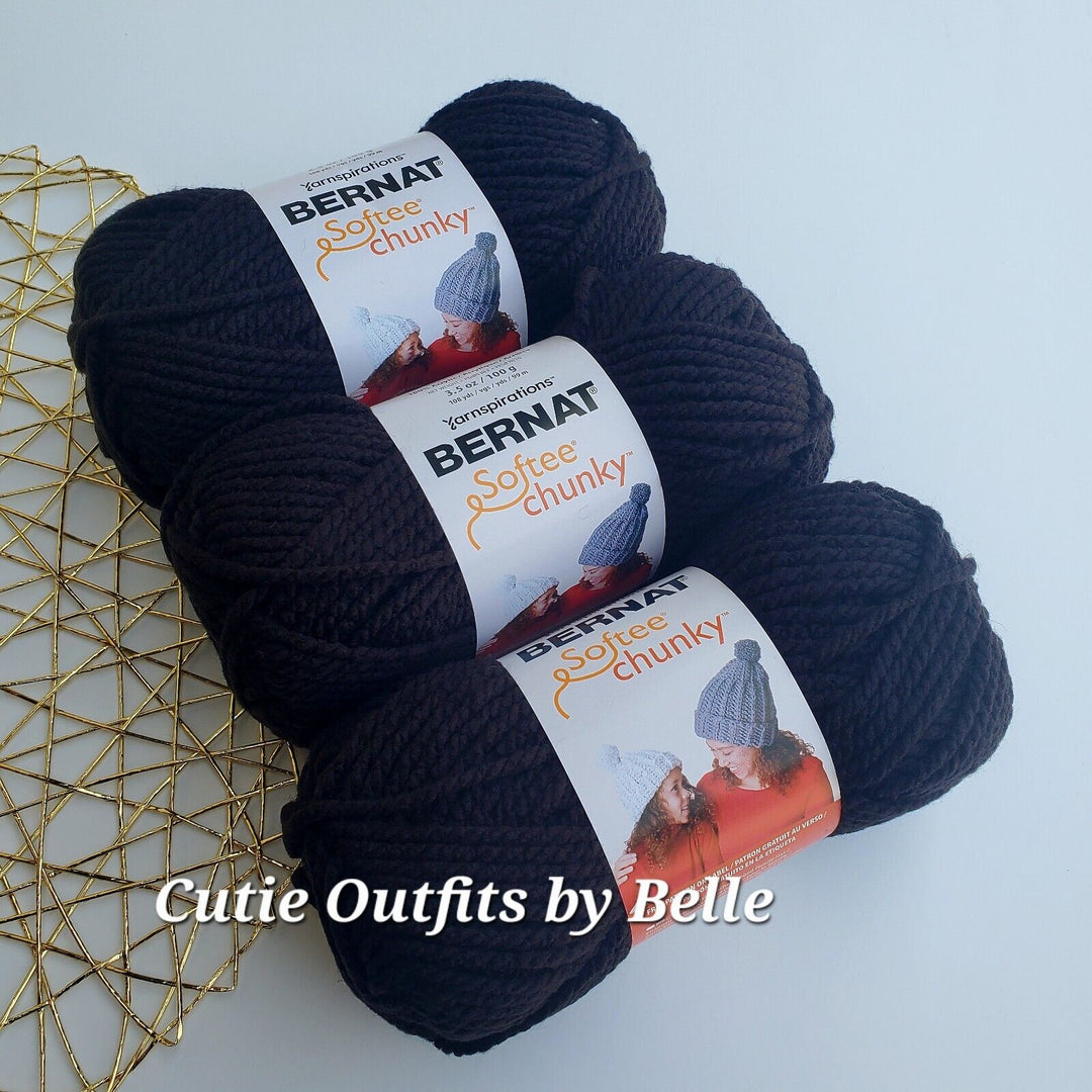 3 PACK Bernat Softee Chunky Yarn, MORE Colors, Super Bulky 3.5 oz/100g