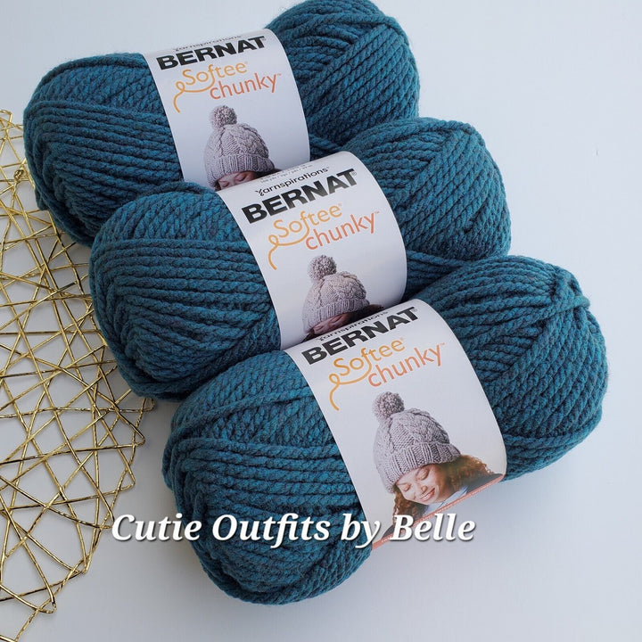 3 PACK Bernat Softee Chunky Yarn, MORE Colors, Super Bulky 3.5 oz/100g