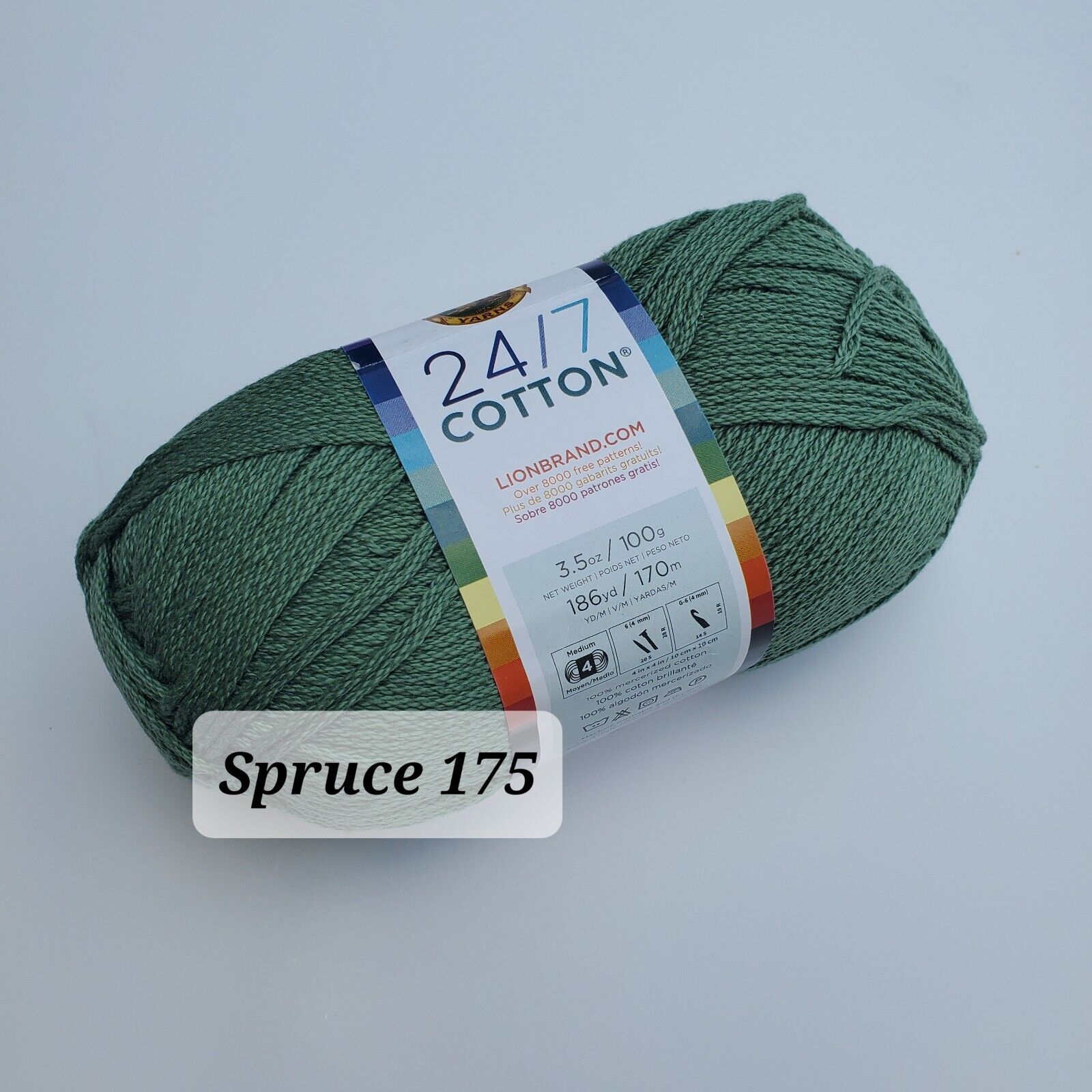 Cotton Yarn, 24/7  Lion Brand Mercerized Cotton Yarn, Choose Color