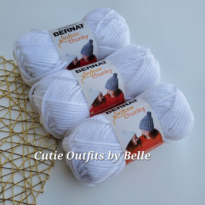 3 PACK Bernat Softee Chunky Yarn, MORE Colors, Super Bulky 3.5 oz/100g