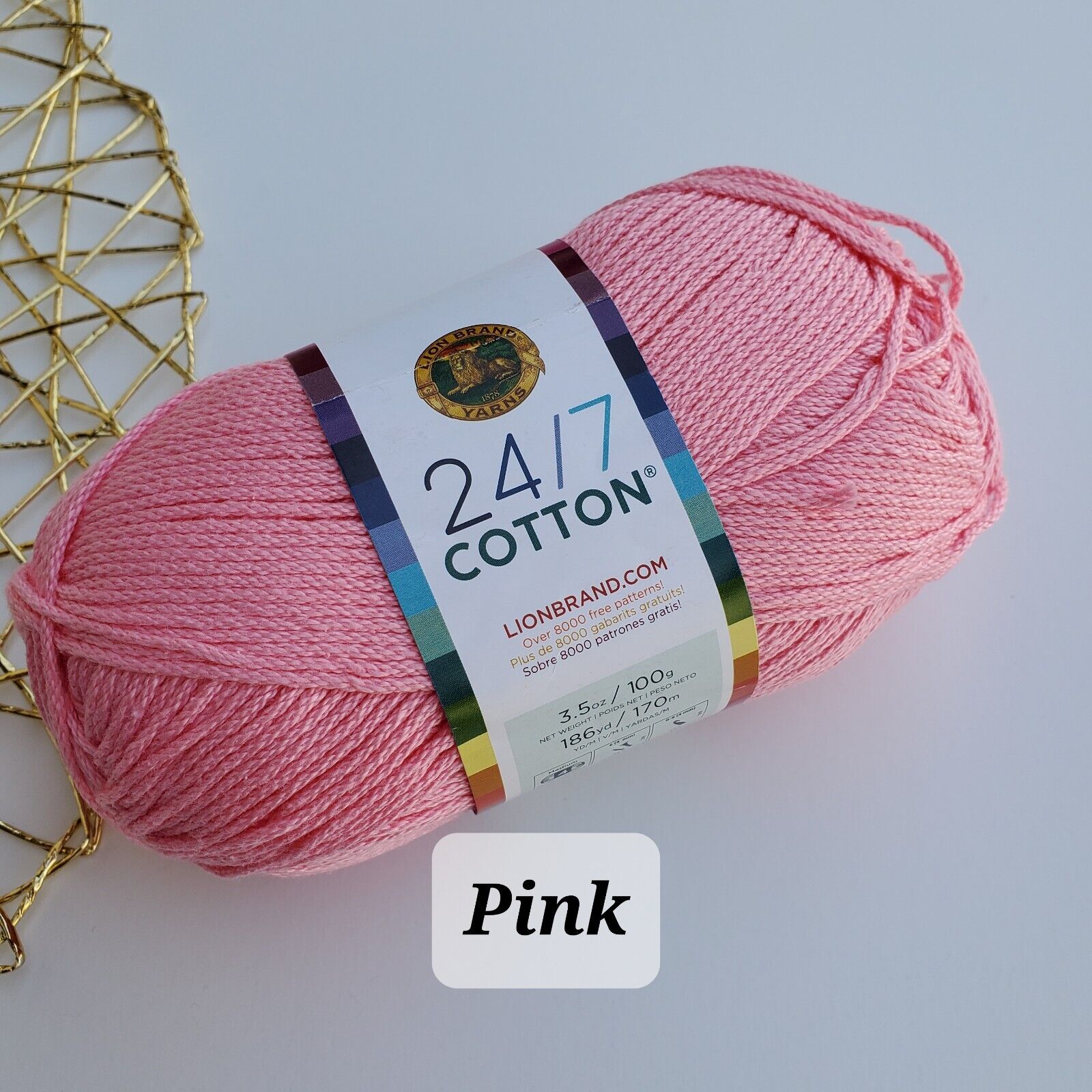 Cotton Yarn, 24/7  Lion Brand Mercerized Cotton Yarn, Choose Color