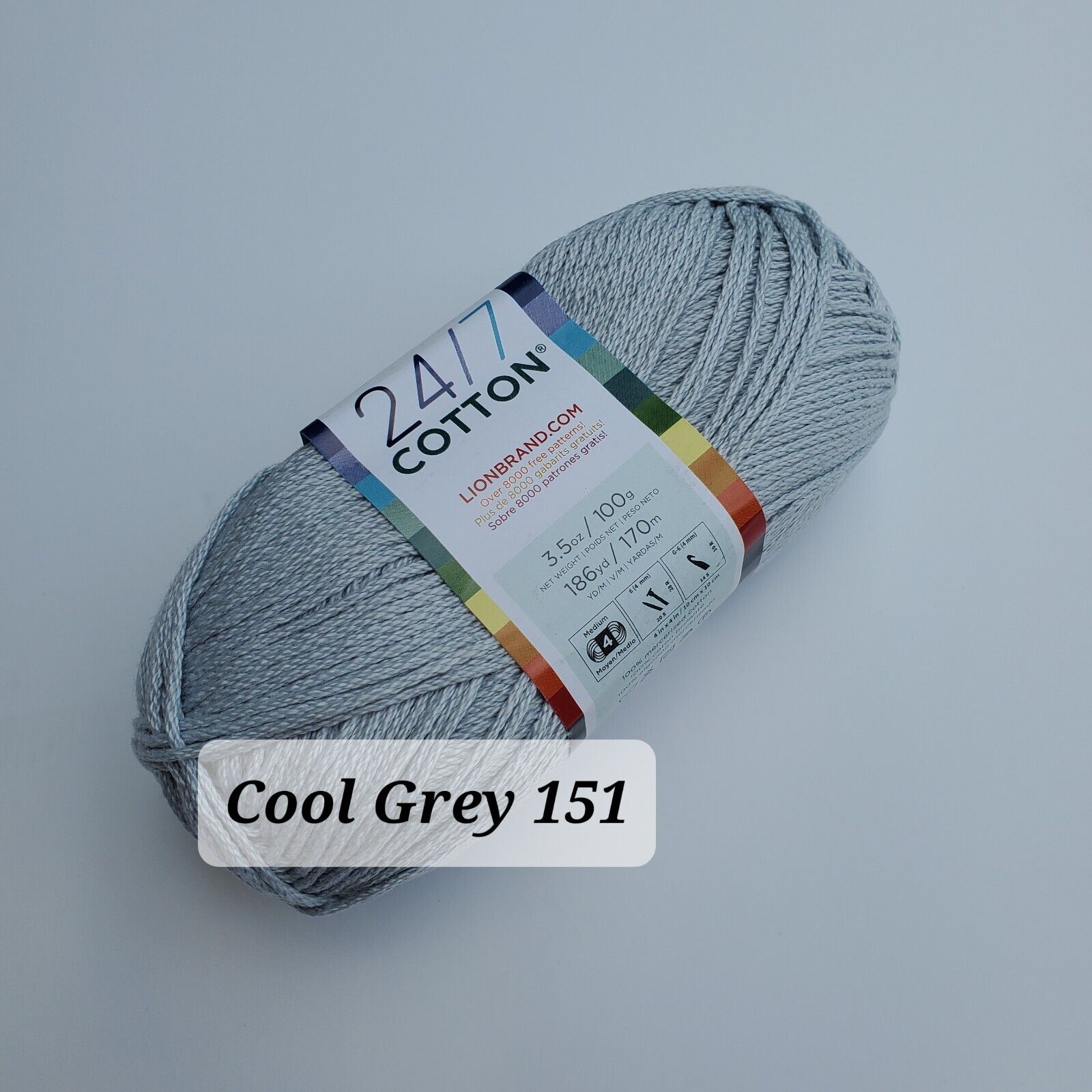 Cotton Yarn, 24/7  Lion Brand Mercerized Cotton Yarn, Choose Color