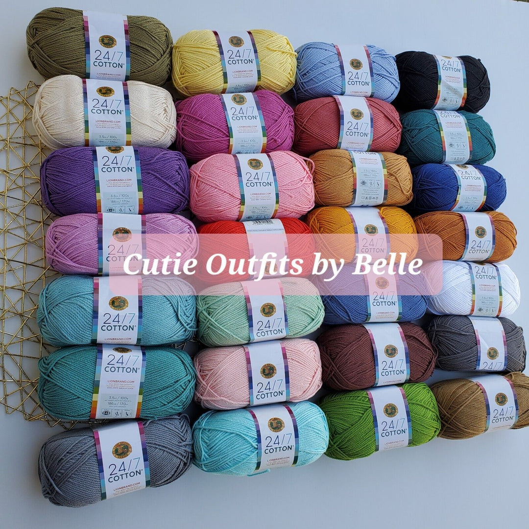 Lion Brand 24/7 Cotton Yarn, Choose Color