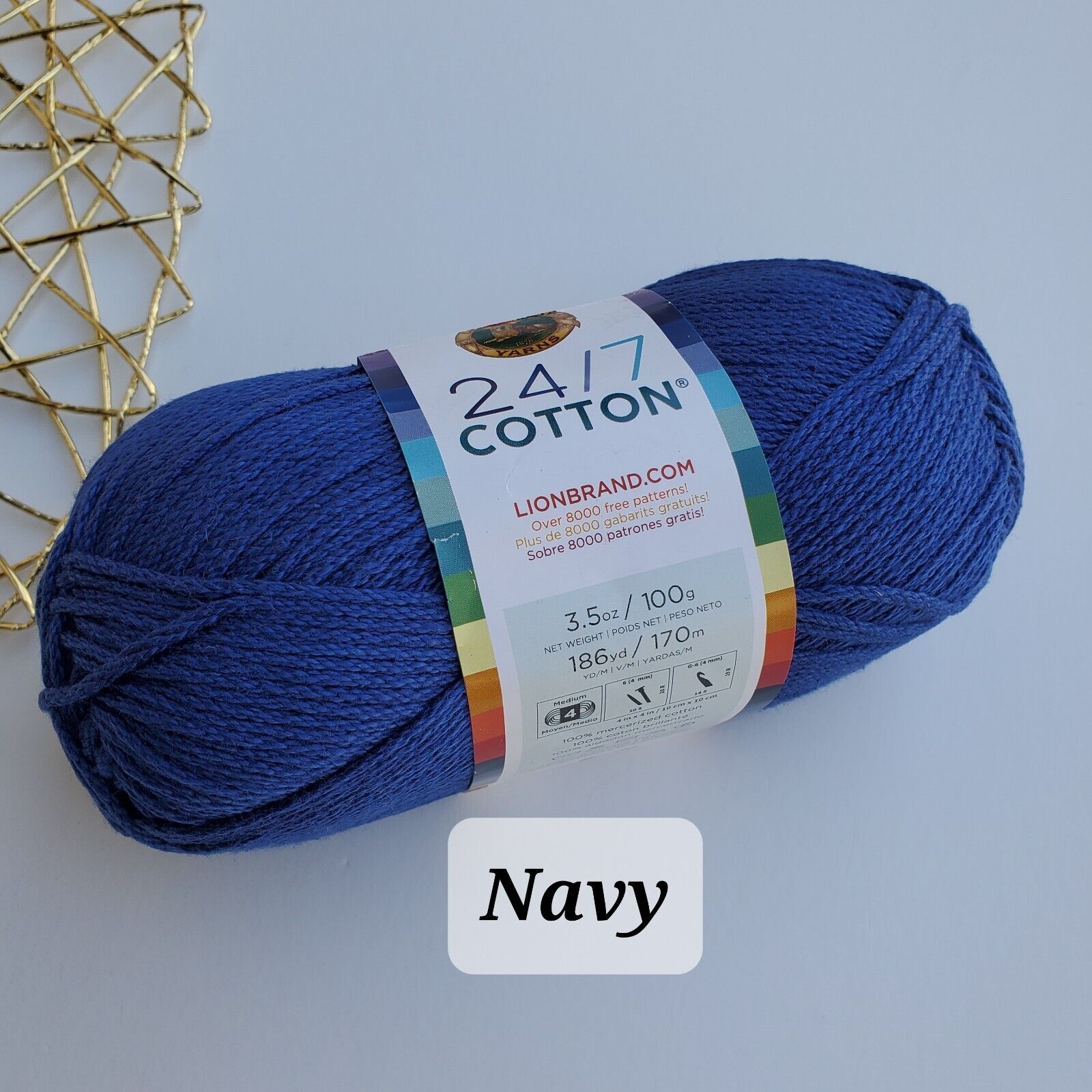 Cotton Yarn, 24/7  Lion Brand Mercerized Cotton Yarn, Choose Color