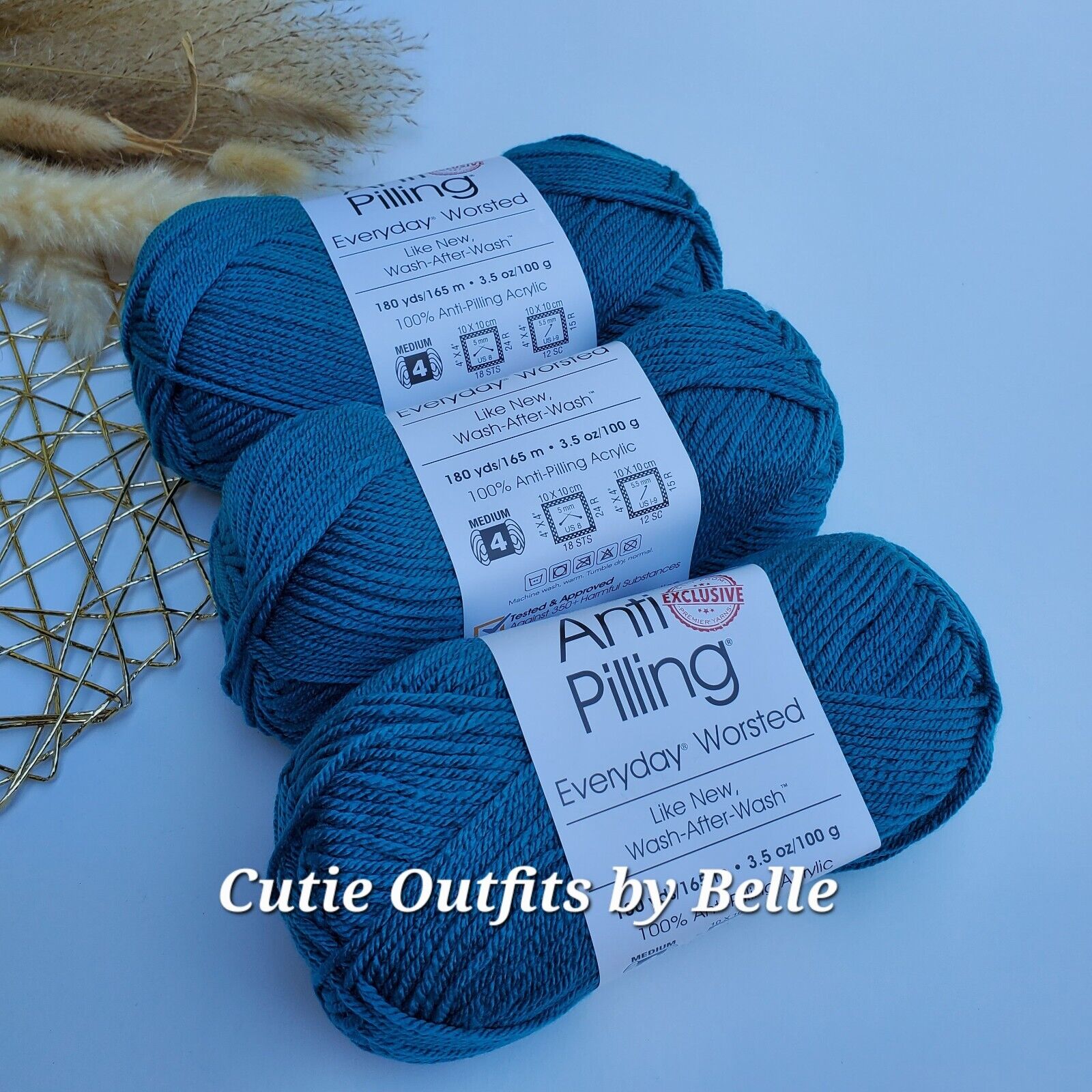 3 SKEINS Premier Anti-Pilling Everyday Worsted Yarn-Really Red