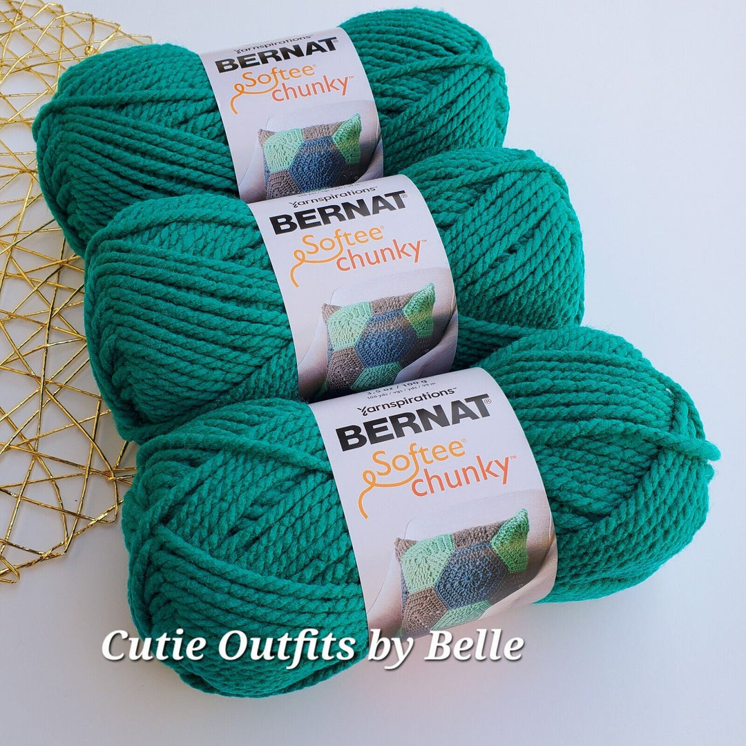 3 PACK Bernat Softee Chunky Yarn, MORE Colors, Super Bulky 3.5 oz/100g