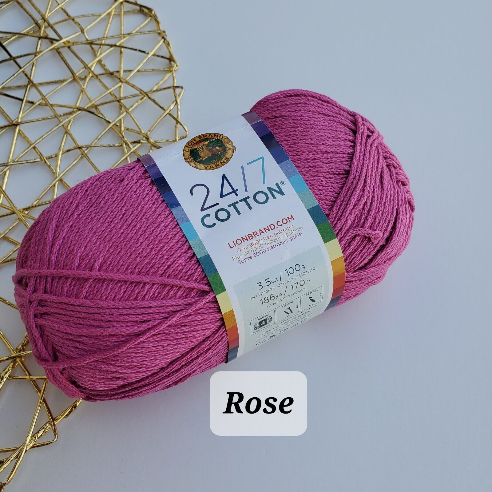 Cotton Yarn, 24/7  Lion Brand Mercerized Cotton Yarn, Choose Color