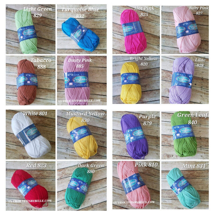 Cotton Yarn Mercerized Sport Weight Yarn, Amigurumi Yarn Sinfonia Yarn Hilazas 