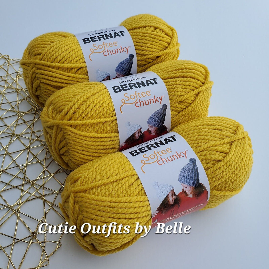 3 PACK Gray Rose Bernat Softee Chunky Yarn, MORE Colors, Super Bulky 3.5 oz/100g