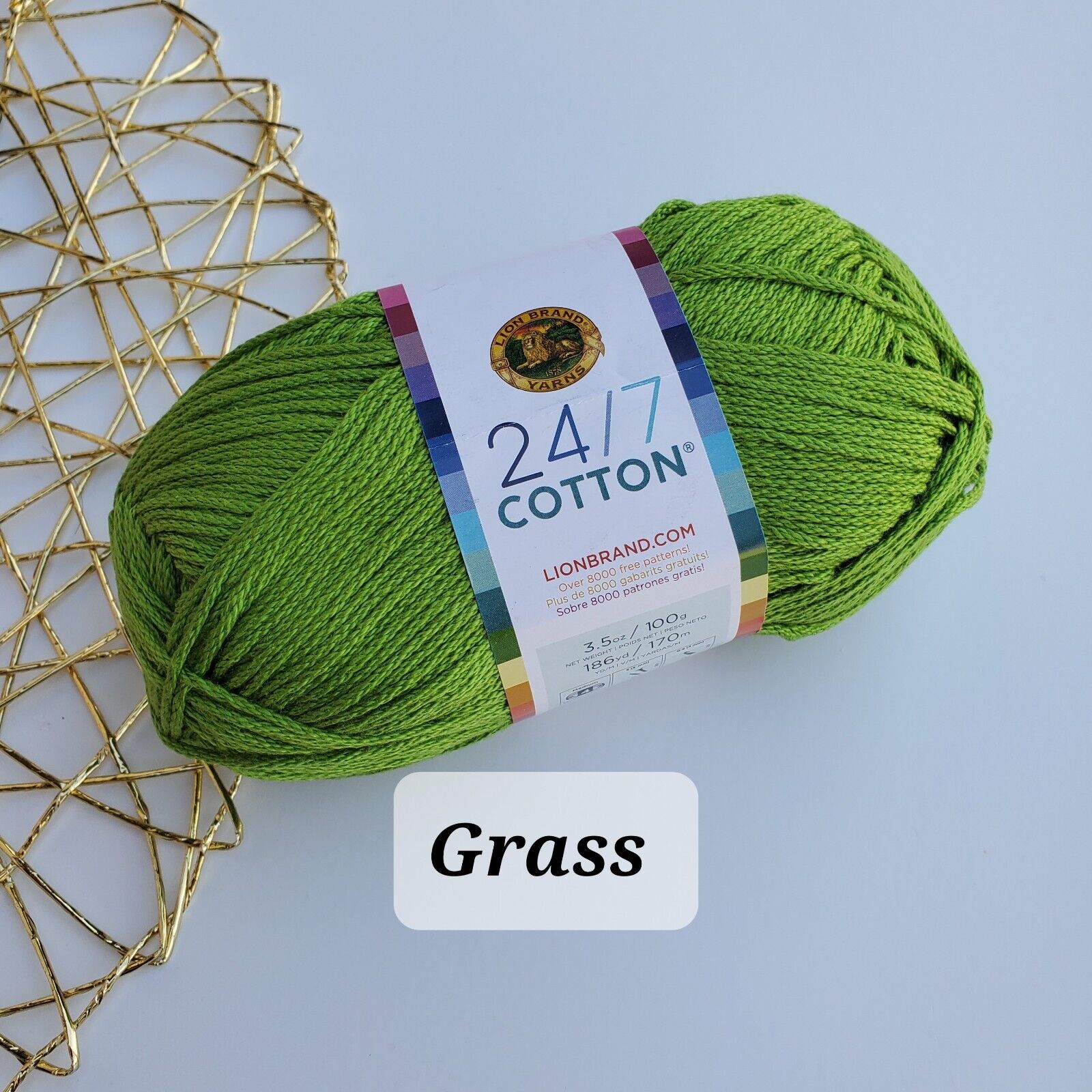 Cotton Yarn, 24/7  Lion Brand Mercerized Cotton Yarn, Choose Color