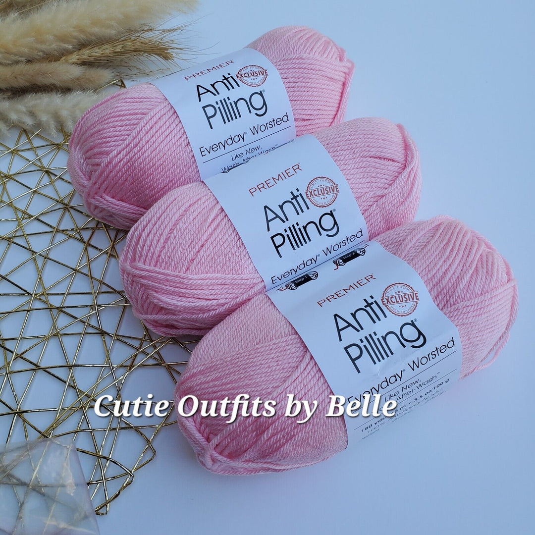 3 SKEINS Premier Anti-Pilling Everyday Worsted Yarn-Really Red