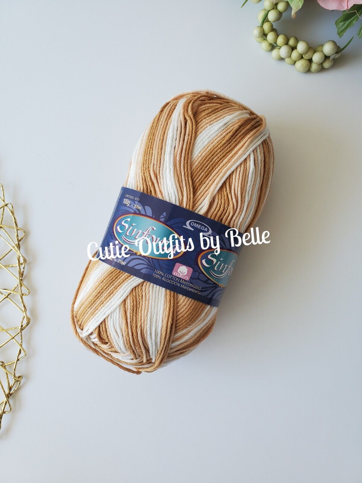 Cotton Variegated Sinfonia Yarn Mercerized Cotton Sport Weight Yarn, 1 Skein