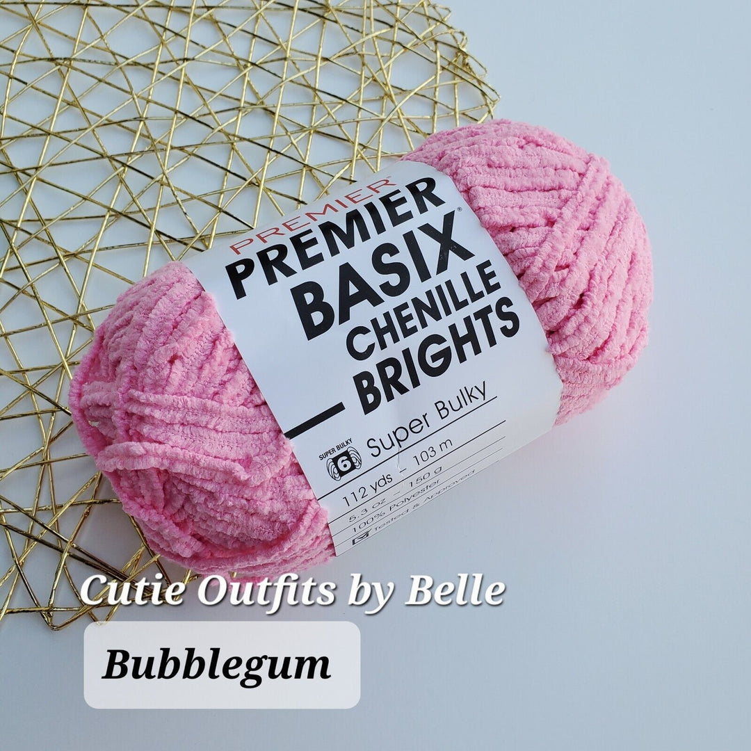 Premier BASIX Chenille Brights 5.3oz/150g, Yarn for Plushies